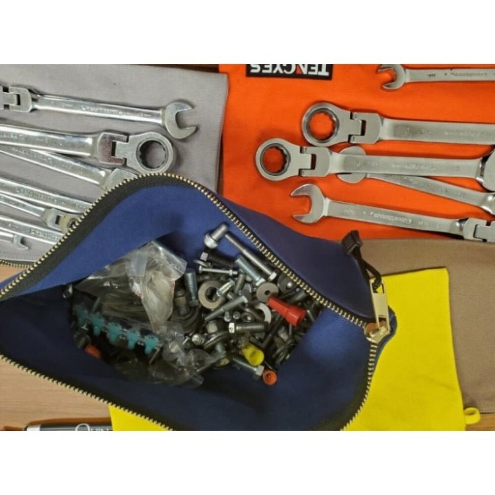 7 Pack Canvas Tool Bag Zipper Pouch - Heavy Duty 16 oz. Canvas Tools